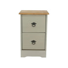 Grey Compact Corona 2 Drawer Bedside Cabinet - Price Crash Furniture