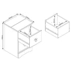 Grey Compact Corona 2 Drawer Bedside Cabinet - Price Crash Furniture