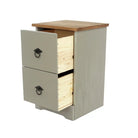 Grey Compact Corona 2 Drawer Bedside Cabinet - Price Crash Furniture