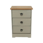 Grey Compact Corona 3 Drawer Bedside Cabinet - Price Crash Furniture