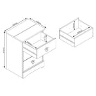 Grey Compact Corona 3 Drawer Bedside Cabinet - Price Crash Furniture