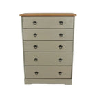 Grey Compact Corona 5 Drawer Chest - Price Crash Furniture