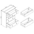Grey Compact Corona 5 Drawer Chest - Price Crash Furniture