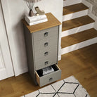 Grey Compact Corona 5 Drawer Narrow Chest - Price Crash Furniture