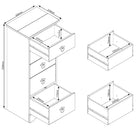 Grey Compact Corona 5 Drawer Narrow Chest - Price Crash Furniture
