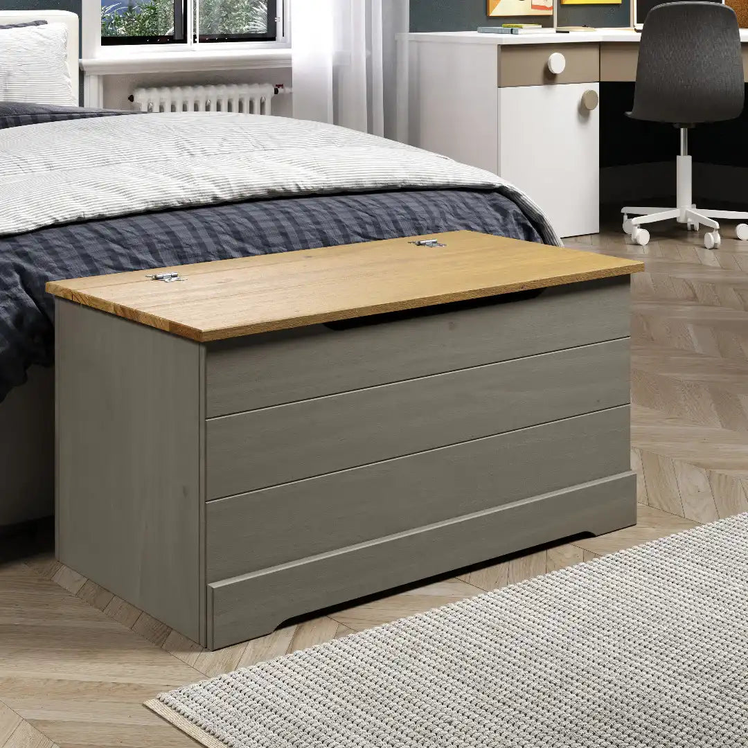 Grey Compact Corona Storage Trunk - Price Crash Furniture