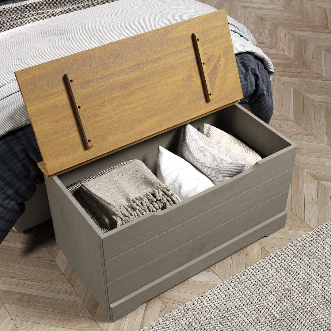 Grey Compact Corona Storage Trunk - Price Crash Furniture