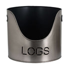 Pewter Finish Logs And Kindling Buckets & Matchstick Holder - Price Crash Furniture