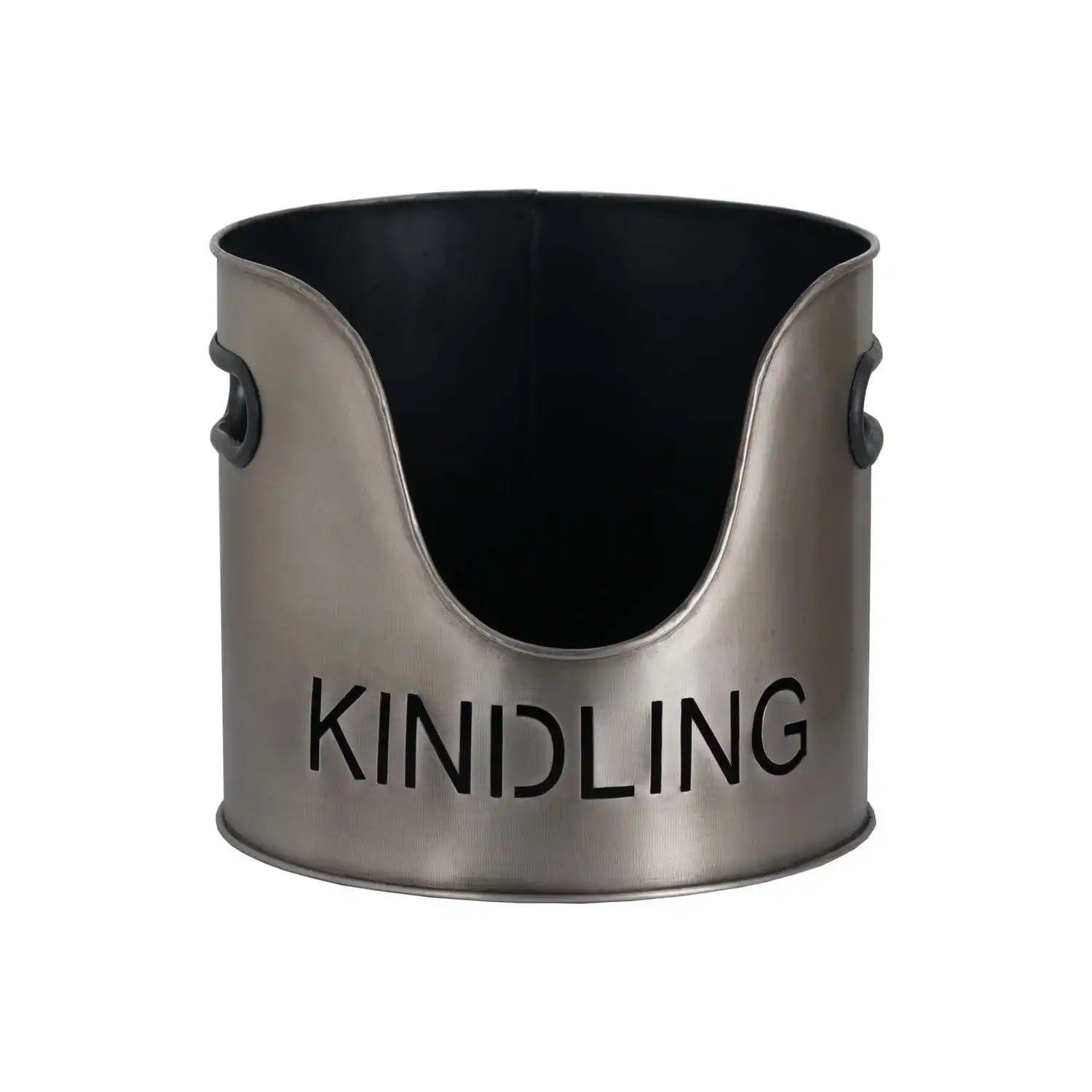 Pewter Finish Logs And Kindling Buckets & Matchstick Holder - Price Crash Furniture