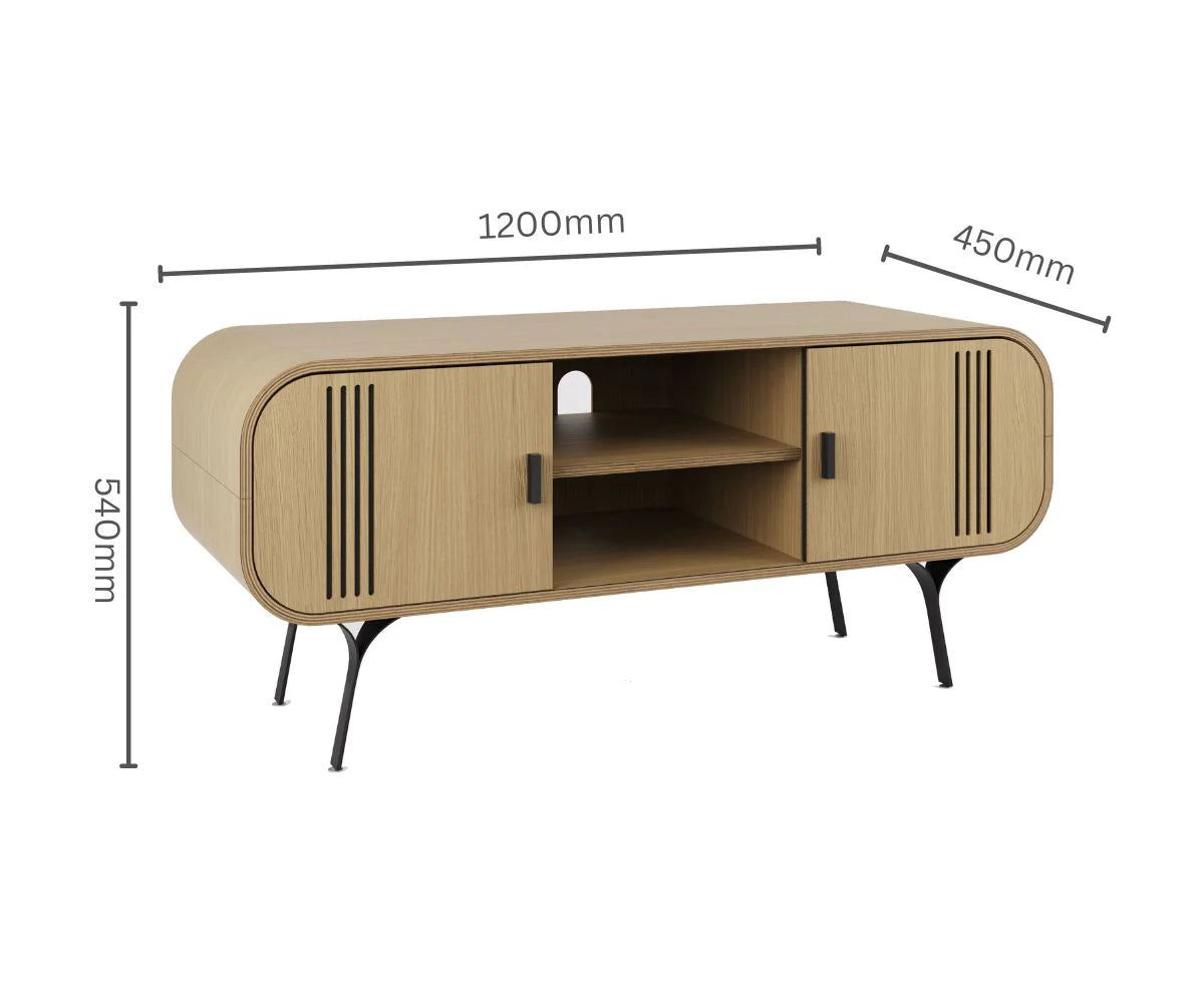 JF101 Milano TV Stand Cabinet Unit in Oak by Jual Furnishings - Price Crash Furniture