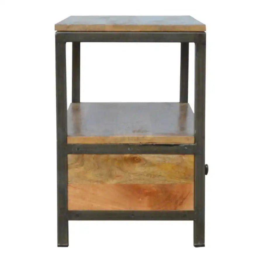 2 Drawer Coffee Table With Iron Base - Price Crash Furniture