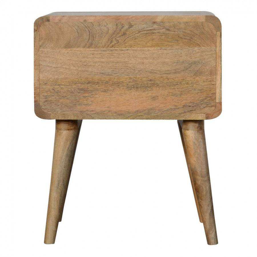 2 Drawer Curved Oak - Ish Bedside - Price Crash Furniture