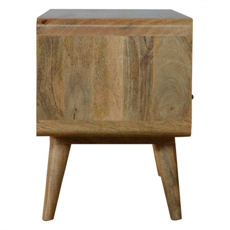 2 Drawer Curved Oak - Ish Media Unit - Price Crash Furniture