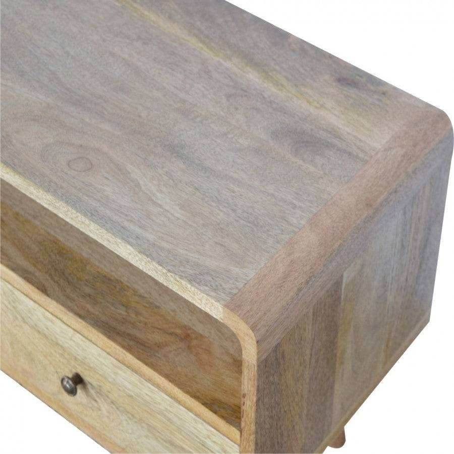 2 Drawer Curved Oak - Ish Media Unit - Price Crash Furniture