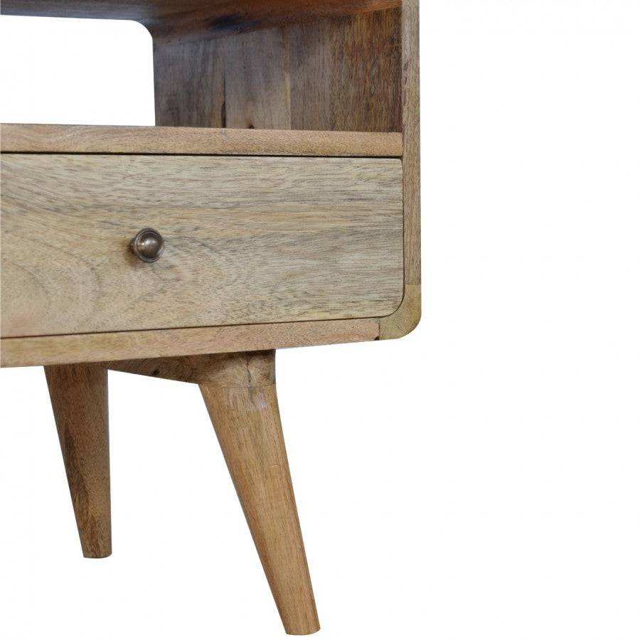 2 Drawer Curved Oak - Ish Media Unit - Price Crash Furniture