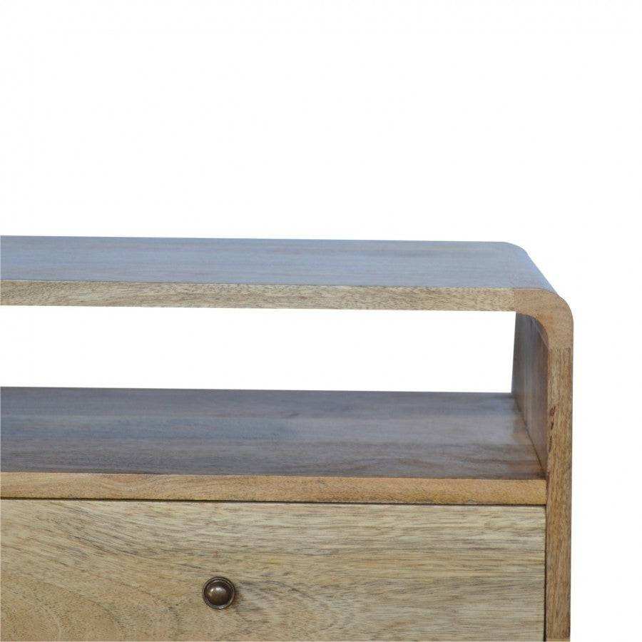 2 Drawer Curved Oak - Ish Media Unit - Price Crash Furniture
