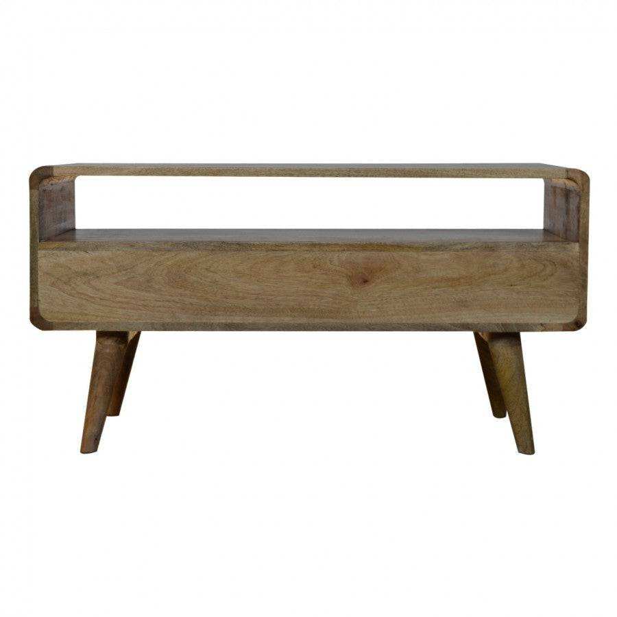 2 Drawer Curved Oak - Ish Media Unit - Price Crash Furniture