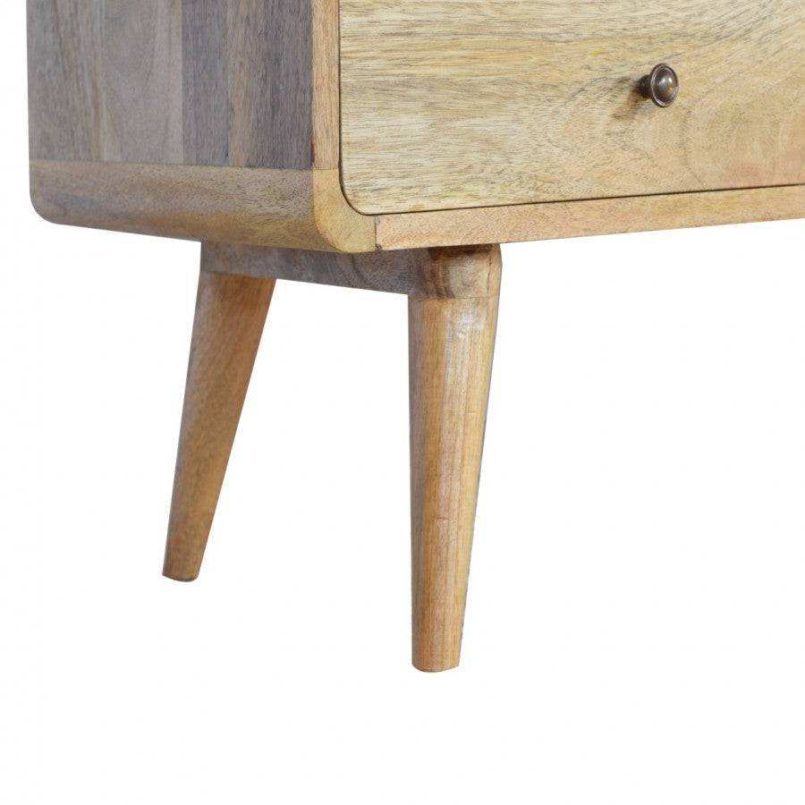 2 Drawer Curved Oak - Ish Media Unit - Price Crash Furniture