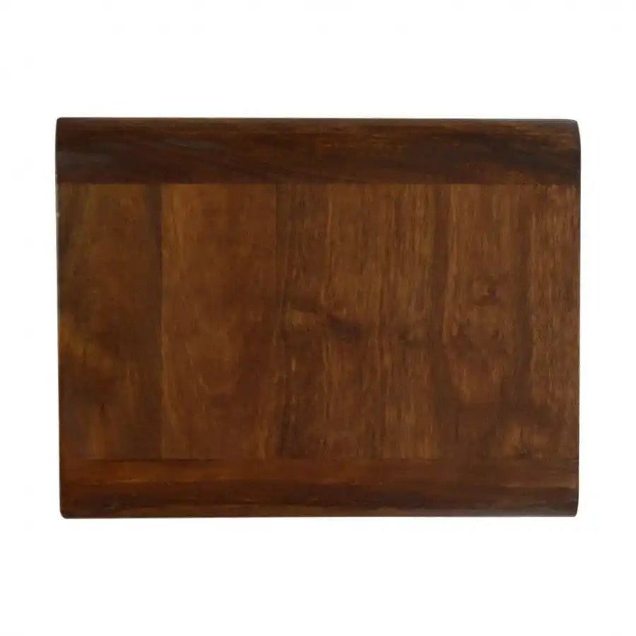 2 Drawer Curved Wall Mounted Chestnut Bedside - Price Crash Furniture