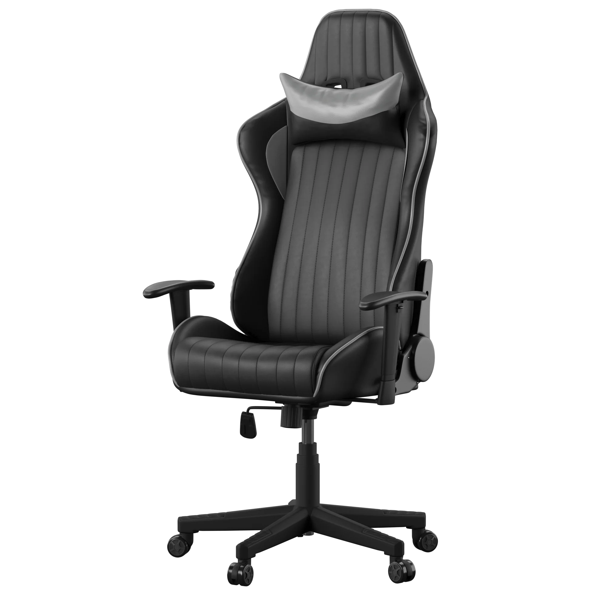 Alphason Senna Fully Adjustable Gaming Chair - Black & Grey Faux Leather - Price Crash Furniture