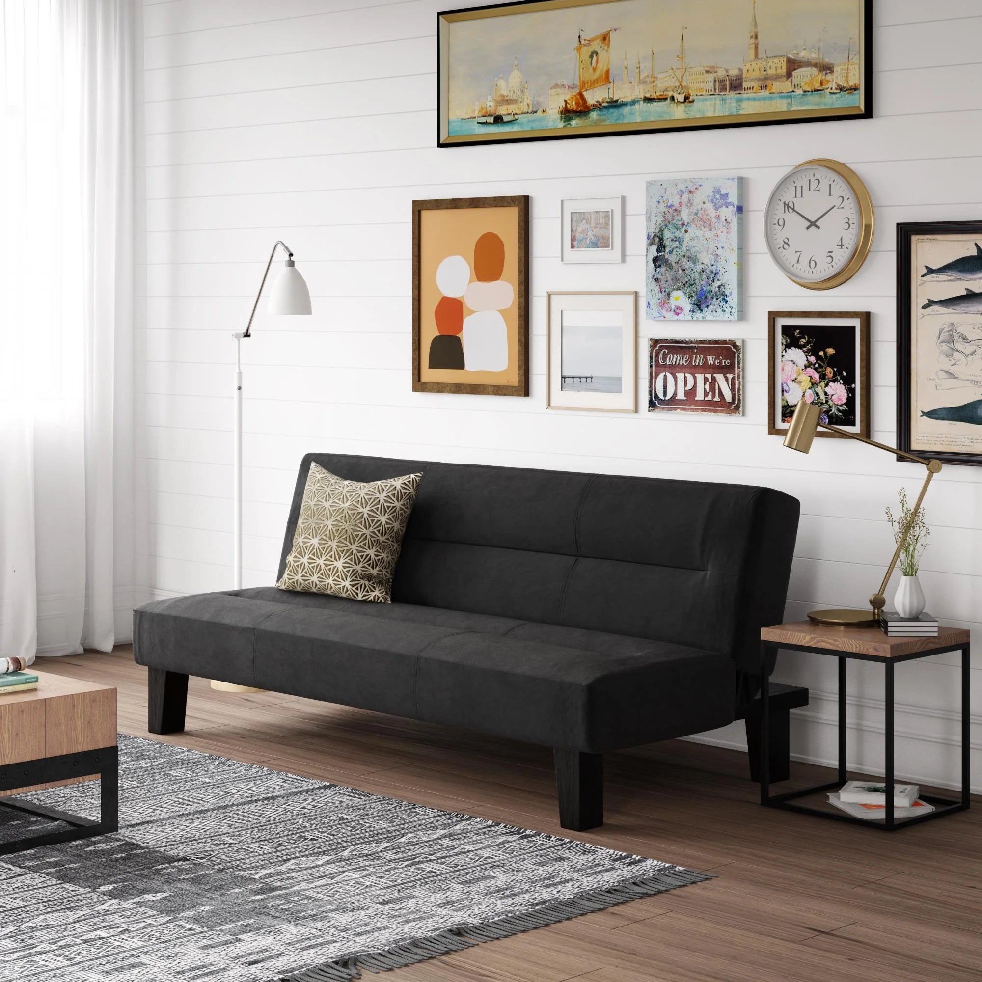 Kebo Futon in Black Velvet by Dorel