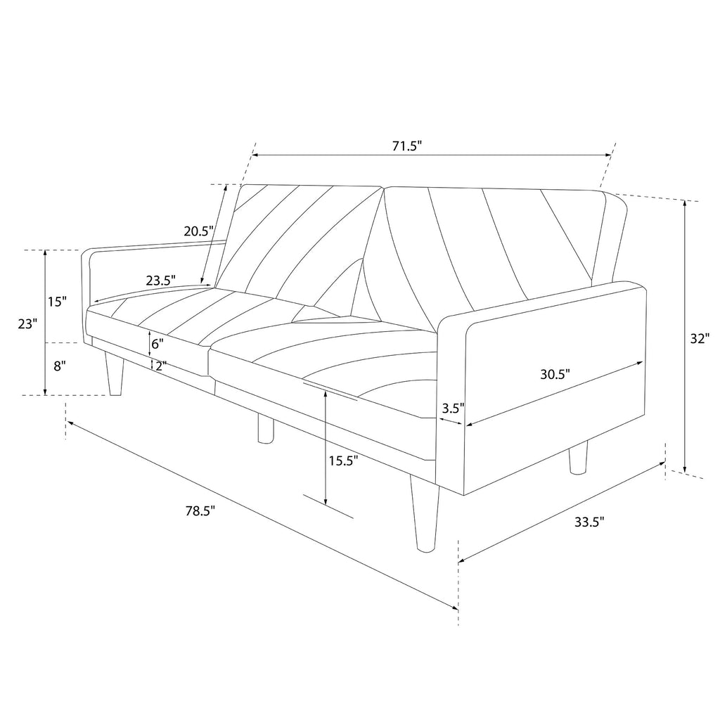 Paxson Sofa Bed with Wooden Feet - Dark Grey Linen - Price Crash Furniture