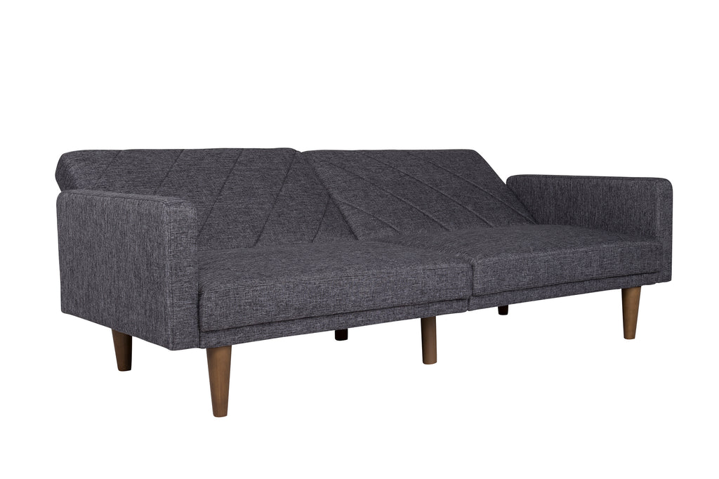 Paxson Sofa Bed with Wooden Feet - Dark Grey Linen - Price Crash Furniture