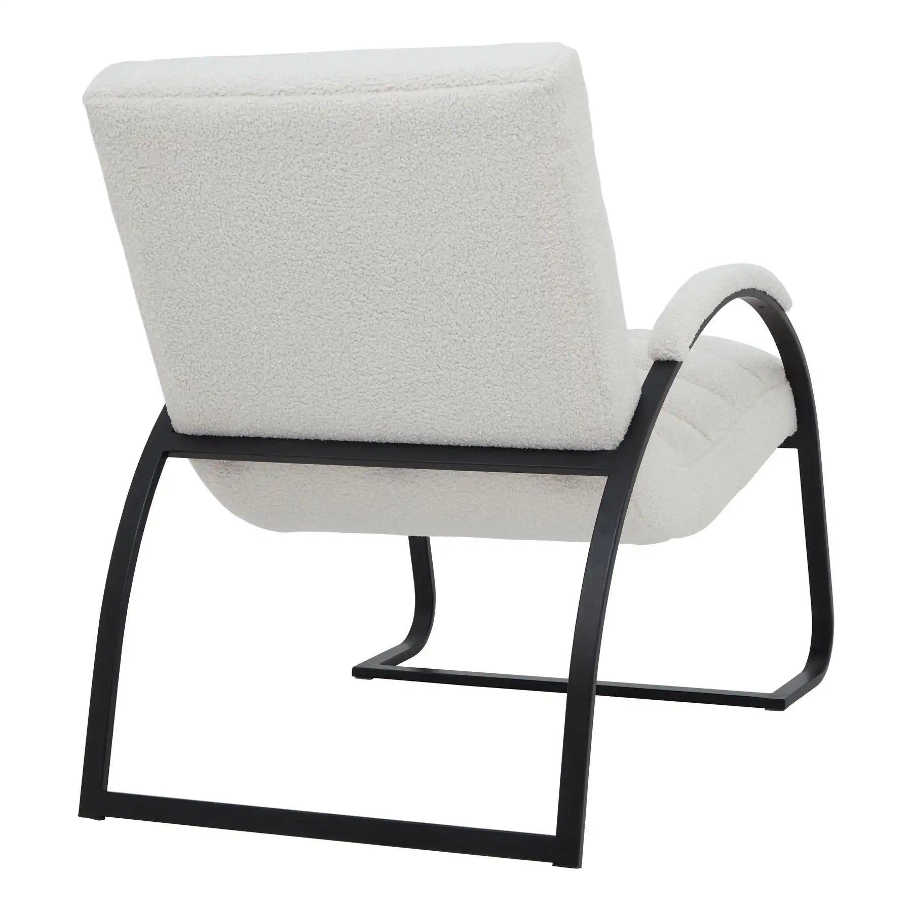Boucle Ribbed Ark Chair In Black And Cream