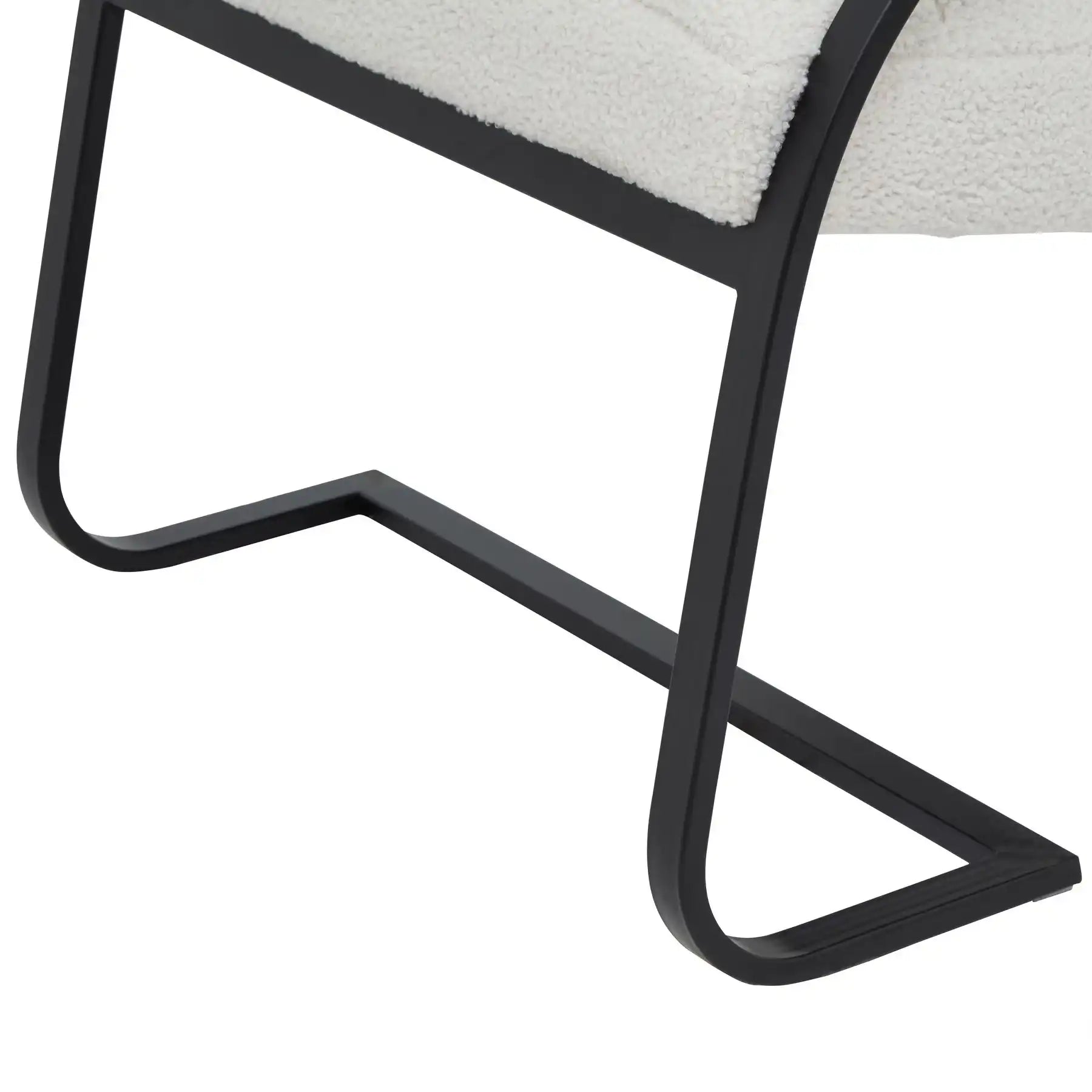 Boucle Ribbed Ark Chair In Black And Cream
