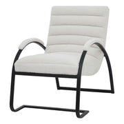 Boucle Ribbed Ark Chair In Black And Cream