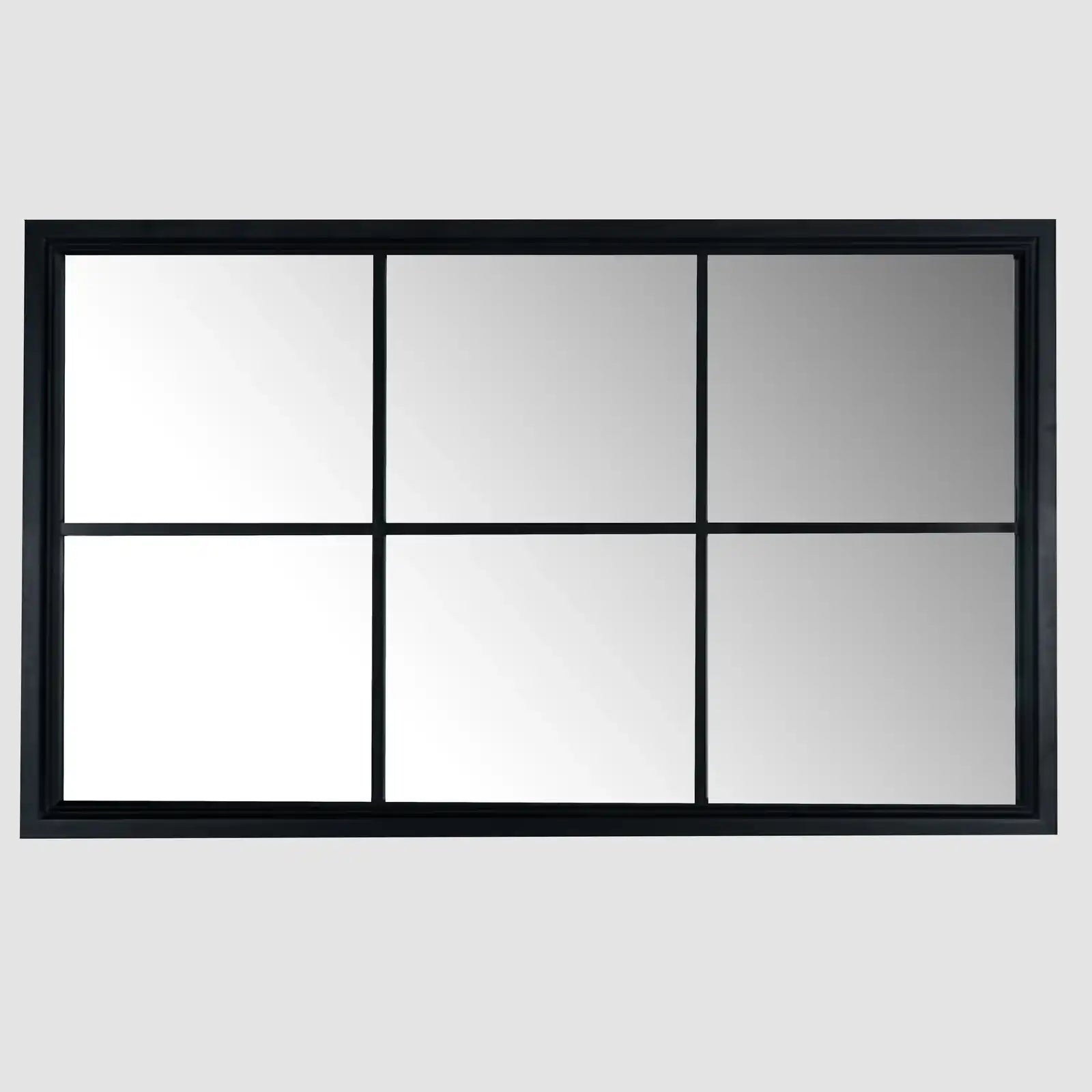Black Wood Large Window Mirror