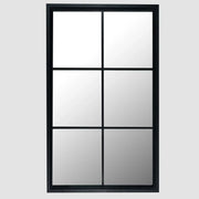 Black Wood Large Window Mirror