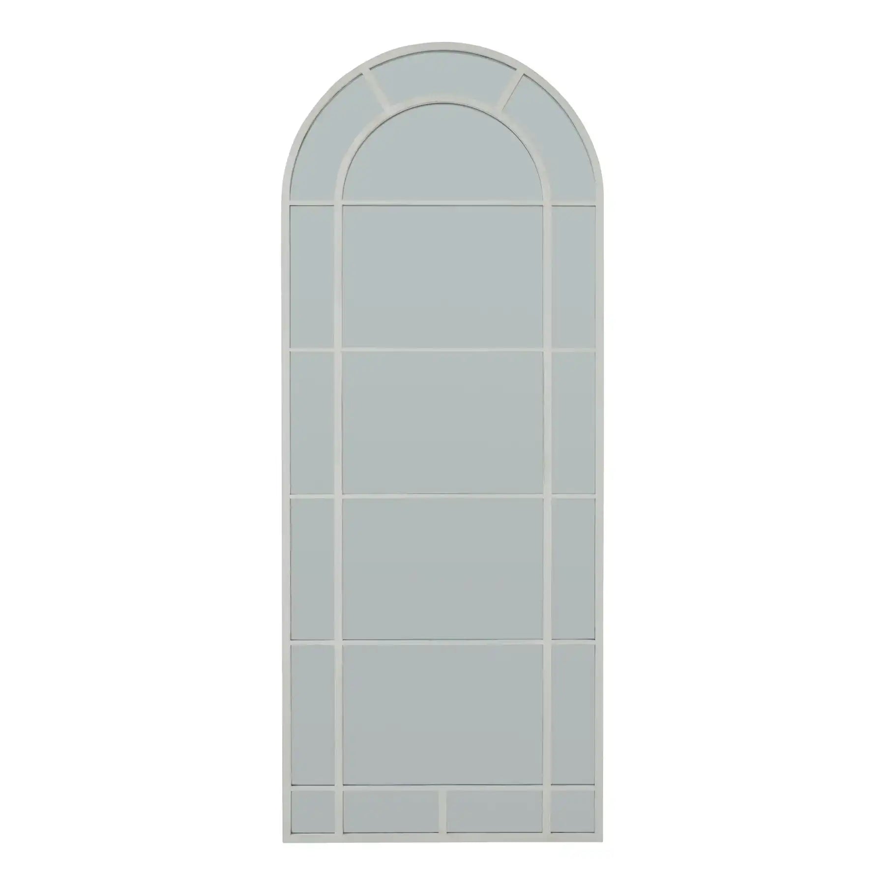 White Large Arched Window Mirror