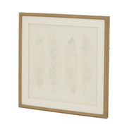 Alta White Feathers Art Mounted In Beaded Frame