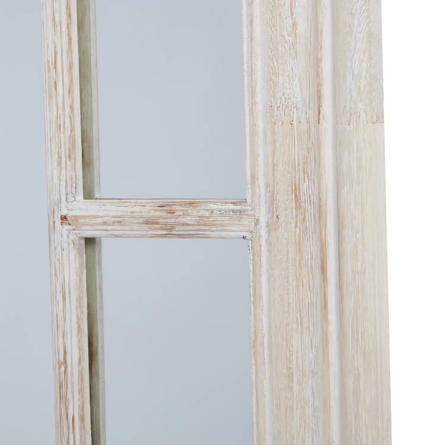 Washed Wood Framed Window Mirror