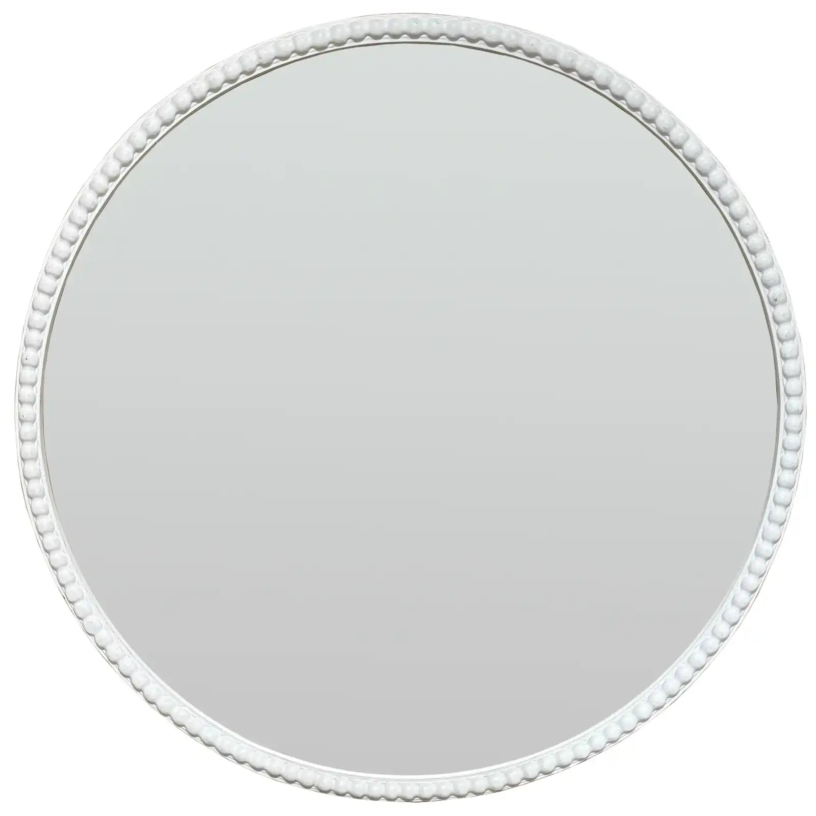 Washed Wood Framed Beaded Mirror