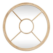 Washed Wood Round Window Mirror