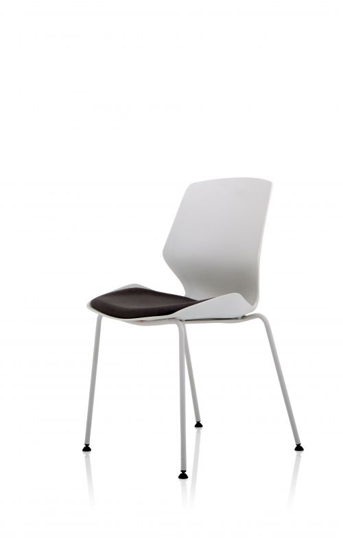 Dynamic Florence White Frame Fabric Seat Visitor Chair - Price Crash Furniture