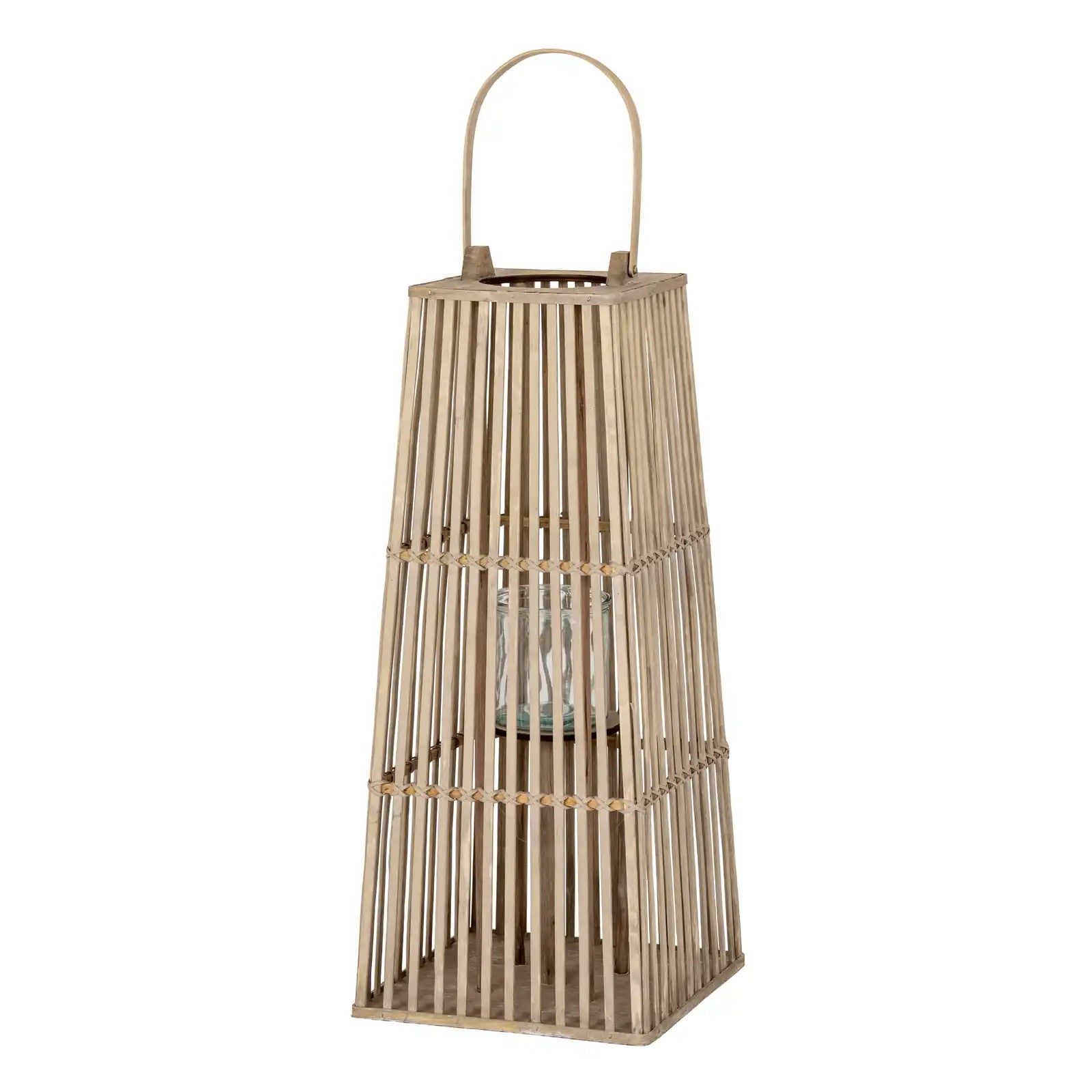 Medium Silo Wicker Lantern With Glass Holder