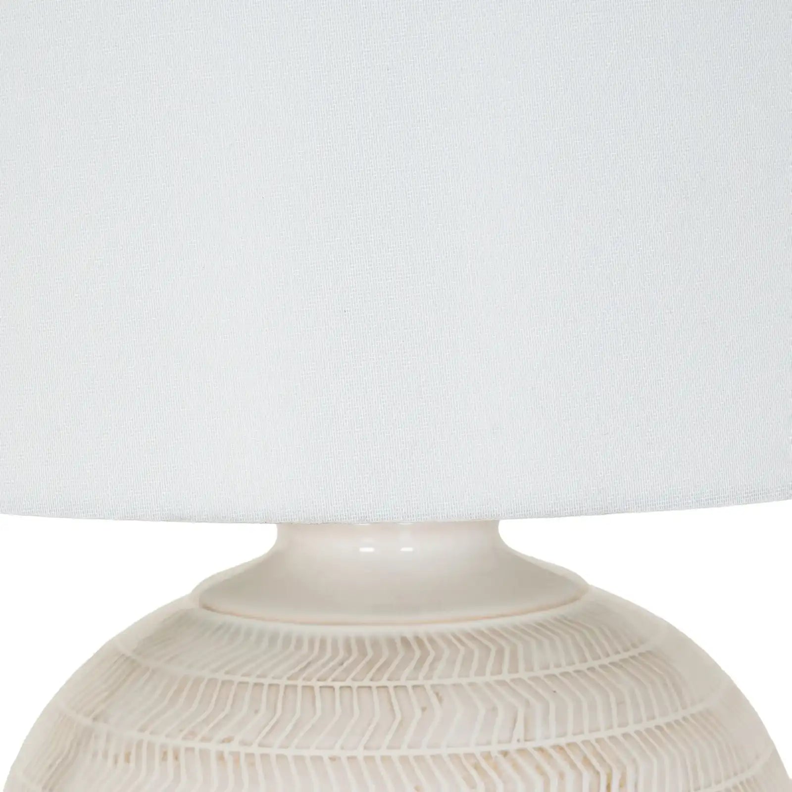 Chevronne Ceramic Table Lamp With Linen Shade