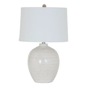 Chevronne Ceramic Table Lamp With Linen Shade