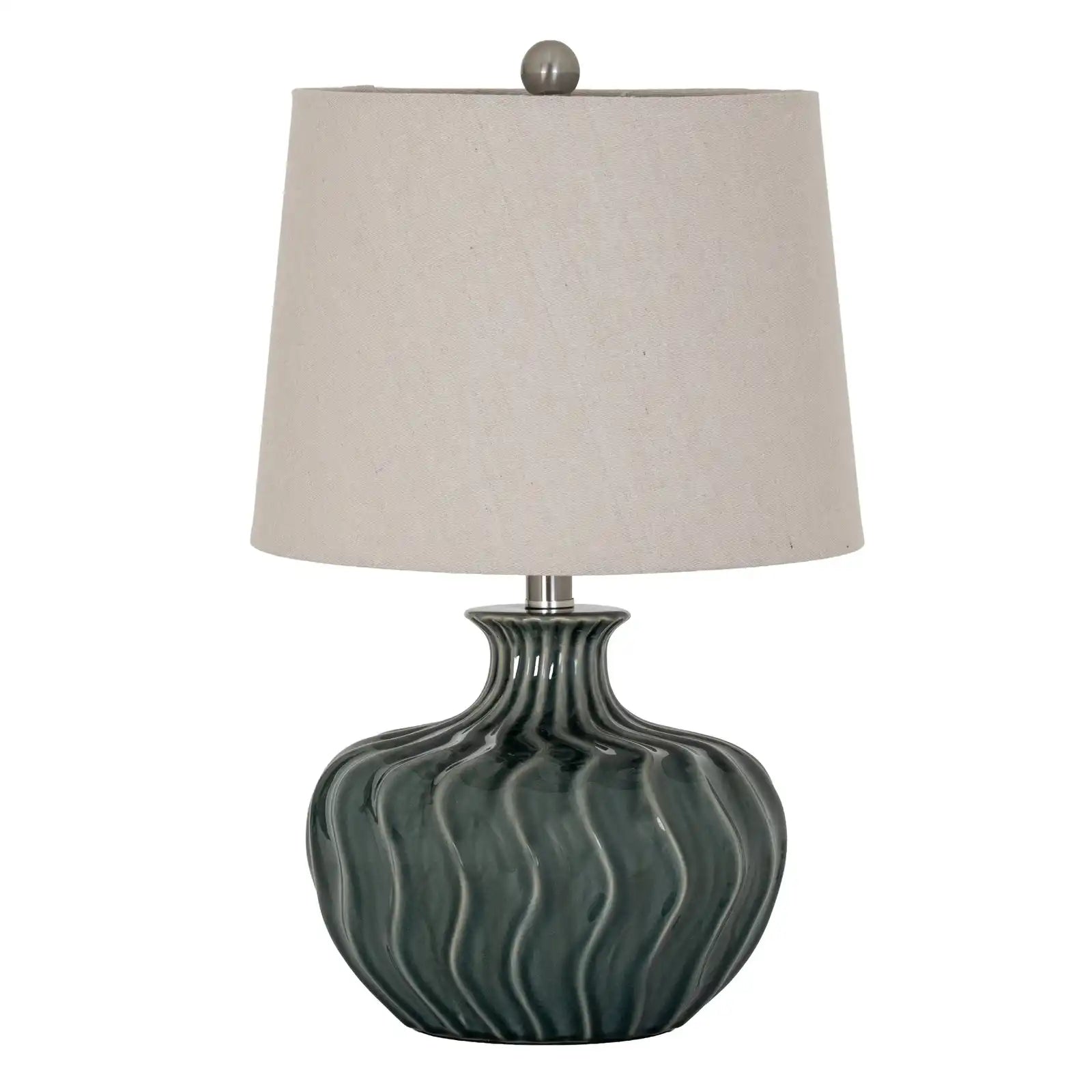 Veyla Ceramic Table Lamp With Linen Shade