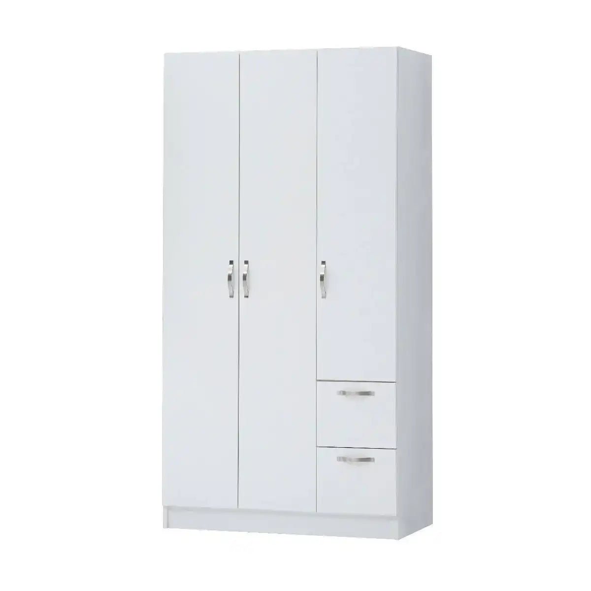 3 DOOR DOUBLE WARDROBE IN WHITE - Price Crash Furniture