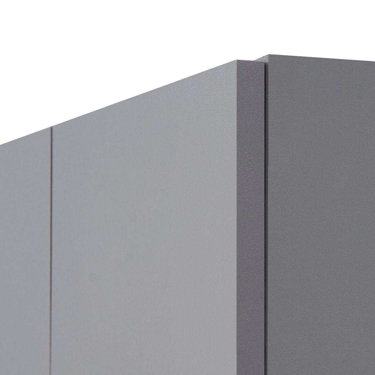 ESSENTIALS 3 DOOR DOUBLE WARDROBE IN GREY - Price Crash Furniture