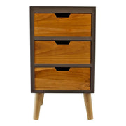 3 Drawer Chest In Grey Finish With Natural Drawers With Removable Legs - Price Crash Furniture