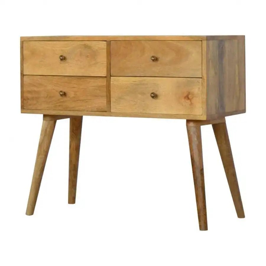 3 Drawer Solid Wood Cabinet With Pineapple Carved Door Front - Price Crash Furniture