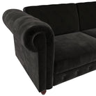 Felix Chesterfield Sofa Bed - Black Velvet by Dorel - Price Crash Furniture