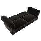 Felix Chesterfield Sofa Bed - Black Velvet by Dorel - Price Crash Furniture