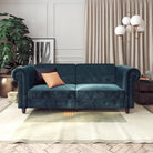 Felix Chesterfield Sofa Bed - Blue Velvet by Dorel - Price Crash Furniture