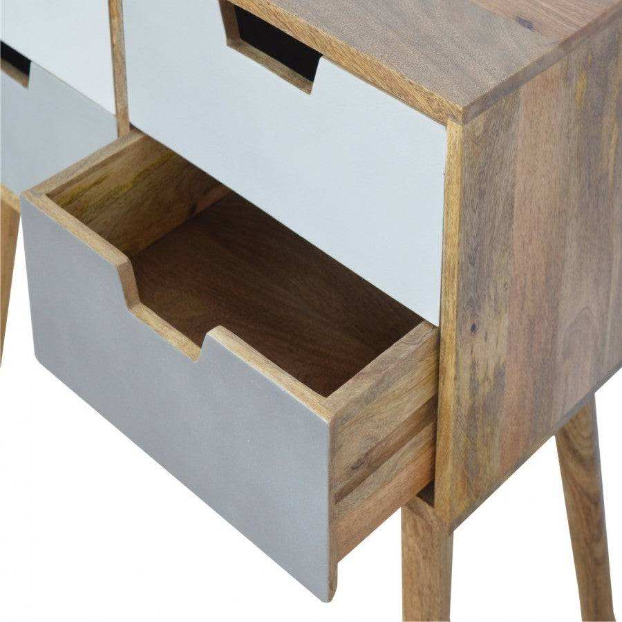 4 Drawer Nordic Style Grey Hand - Painted Console Table - Price Crash Furniture
